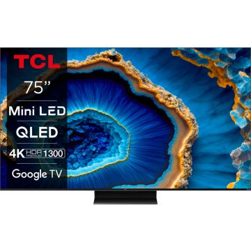 Televizor LED TCL Smart TV QLED Mini LED 75C805 Seria C805 189cm gri-negru 4K UHD HDR