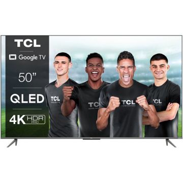 TCL Televizor TCL QLED 50C635, 126 cm, Smart Google TV, 4K Ultra HD, Clasa G, Negru