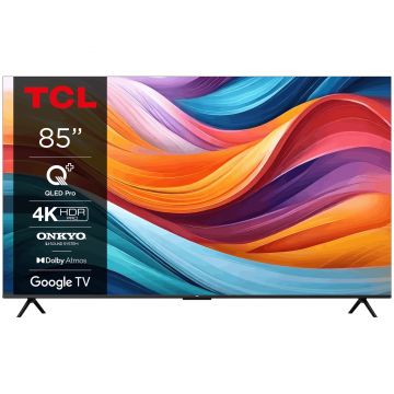 Televizor Smart QLED 4K TCL 85T7B, 216 cm, Smart Google TV