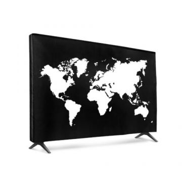 Husa de praf pentru televizor 32 inch, Kwmobile, Negru/Alb, Textil, 52795.02