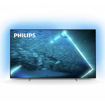 Televizor OLED Philips 65OLED707/12, Ambilight, 164 cm, Smart TV Android, 4K Ultra HD 100Hz, Clasa G