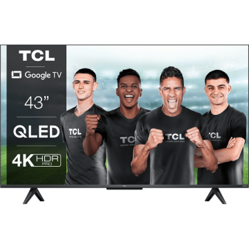 Televizor QLED TCL 43C635, 108 cm, Smart Google TV, 4K Ultra HD, Clasa G