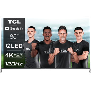 Televizor QLED TCL 85C735, 215 cm, Smart Google TV, 4K Ultra HD, 120hz, Clasa G