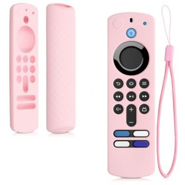 Husa pentru telecomanda Voice Remote 2021/Fire TV Stick 4K 2021, Kwmobile, Roz, Silicon, 58444.10