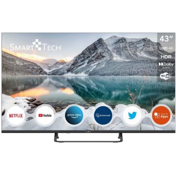 Televizor Smart Tech LED 43UA10V3, 109 cm, Smart Android, 4K Ultra HD, Clasa F