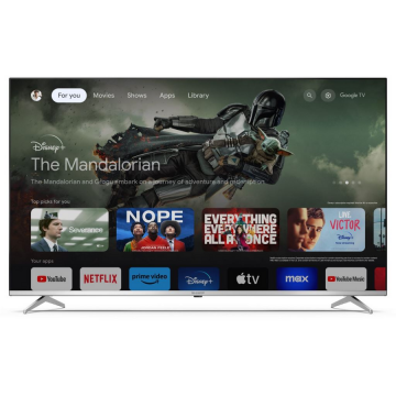 Sharp Televizor SHARP QLED 55GP6260E, 139 cm, Smart Google TV ,4K Ultra HD, Clasa F, Argintiu