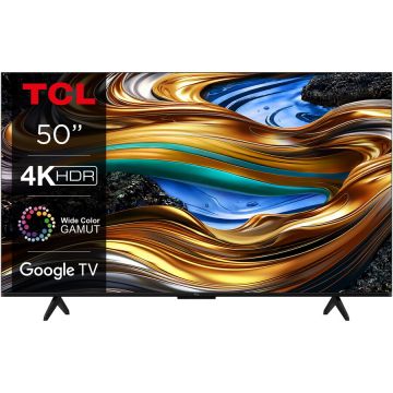 TCL Televizor TCL LED 50P755, 126 cm, Smart Google TV, 4K Ultra HD, Clasa F, Negru