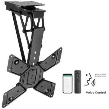 Blackmount Suport TV de tavan smart Blackmount PLB-M0544S, diagonale 23-65, control prin Tuya App si Voice Control, max.30 kg