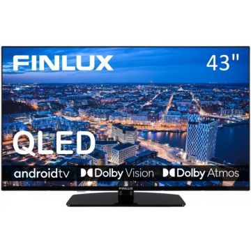 Finlux Televizor Finlux 43FUH7161, QLED, 43 inch, 109 cm, Android 16:9, HDMI, S-PDIF, Wireless, Negru