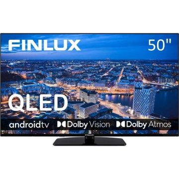 Finlux Televizor Finlux 50FUH7161, QLED, HDMI, 127 cm, Smart Tv,  Android Tv, 3840 x 2160 pixeli, Negru