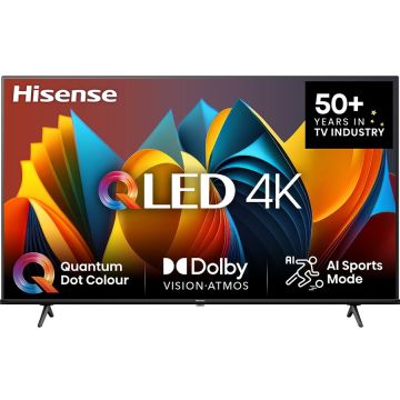 HISENSE Televizor QLED Smart HISENSE 55E7NQ, Ultra HD 4K, HDR, 139cm, clasa energetica E, 3840 x 2160, Negru