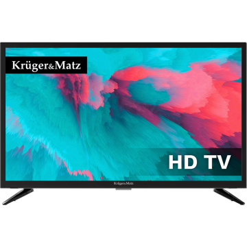 Kruger&Matz Televizor Kruger & Matz KM0224-T4, HD Ready, DLED, 61 cm,1366 x 768, clasa energetica F, Negru