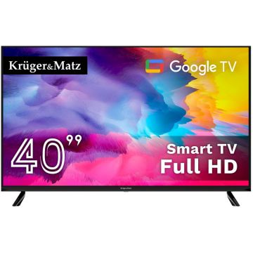 Kruger&Matz Televizor Kruger & Matz KM0240FHD-SA, LED, FHD, Google TV, 101 cm, 1920 x 1080 pixeli, Negru
