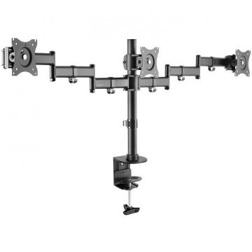 logilink Suport Monitor Logilink BP0050 13 - 27 inch, pentru 3 monitoare plate, 8 kg, Negru
