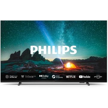 Philips Televizor Philips LED 50PUS7609, 126 cm, Smart TV, 4K Ultra HD, Clasa F, 3840 x 2160 pixeli, Gri inchis