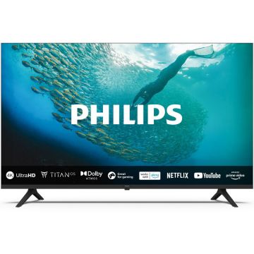 Philips Televizor Philips LED 65PUS7009, 164 cm, Smart TV, 4K Ultra HD, Clasa F, 3840 x 2160 pixeli, Negru