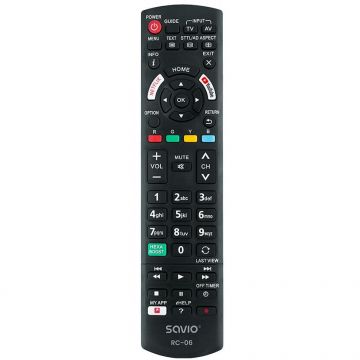 Savio Telecomanda universala Savio RC-06, pentru Panasonic Smart TV, Negru
