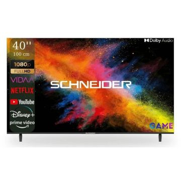 Schneider Televizor Smart Schneider Full HD DLED 40SC591K, 100 cm, Clasa E, Sistem VIDAA, Borderless, Negru