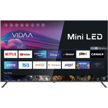 Sencor Televizor Sencor SLE 55MU700TCSB, Mini LED, 4K, SMART, VIDAA, 139 cm, Ultra HD, 4K, 3840 x 2160 pixeli, clasa energetica F, Negru