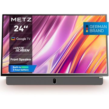Televizor Portabil LED 24MPE7000 60cm 24inch Smart Google TV  Full HD 220/12V 3h battery Clasa E Model 2025 Negru