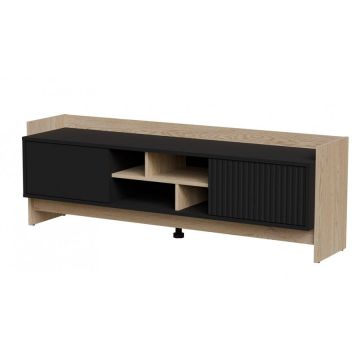 Cama MEBLE Comoda, Cama Meble Pporto 2D, 150x38x50 cm, culoare, 1 raft, Negru-Bej