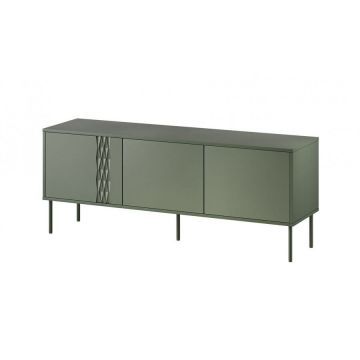 Cama MEBLE Comoda Cama Meble RTV, set Tresse, 3 usi, 150x40x55 cm, Verde