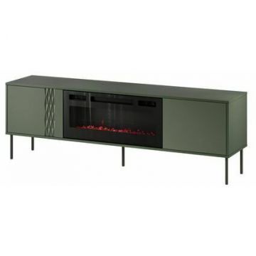 Cama MEBLE Comoda Cama RTV EFcu semineu electric Tresee,  180x40x54,5,  Verde mat