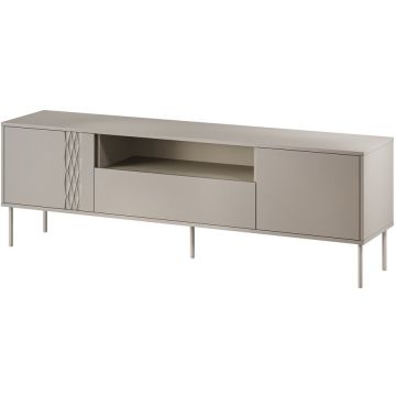 Cama MEBLE Comoda RTV Cama Meble Tresse, 3 usi, 1 raft, 180x40x54,5 cm, Cashmere matt