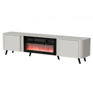 Cama MEBLE Comoda RTV Cama Meble Volare, 200x39x49cm, cu semineu electric, PAL-MDF, Casmir