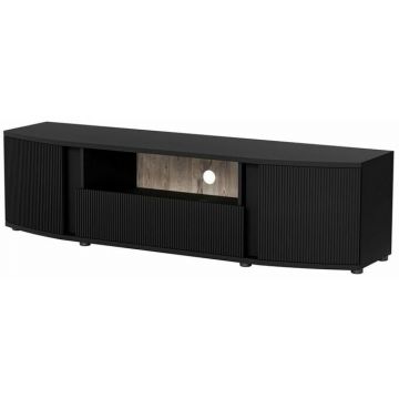 Cama MEBLE Comoda TV, Cama Meble, 2 usi, 1 sertar, 178x47x48cm, Negru