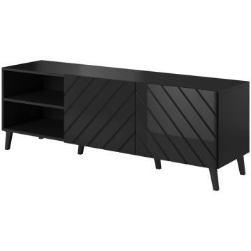 Cama MEBLE Comoda TV Cama Meble Abeto 150x42x52cm, Negru