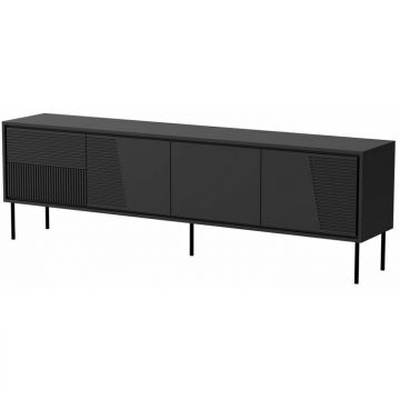 Cama MEBLE Comoda  TV Cama Meble Abi 4D, 200x38x62, Negru mat