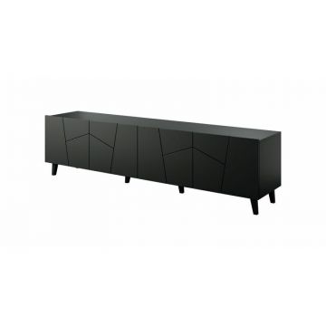 Cama MEBLE Comoda TV Cama Meble Etna, 200x42x52, Negru mat