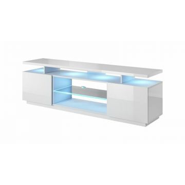 Cama MEBLE Comoda TV Cama Meble Eva, 180x40x56, MDF-PAL, Alb lucios