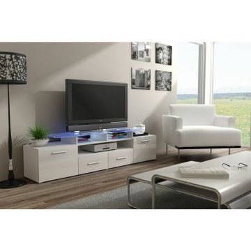 Cama MEBLE Comoda TV Cama Meble Evora 200 , Alb lucios