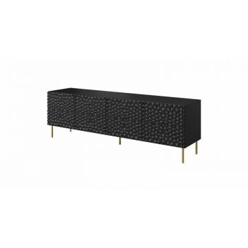 Cama MEBLE Comoda TV Cama Meble Hole 190x40,5x59,5 cm, MDF-PAL, Negru mat