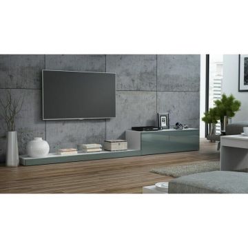 Cama MEBLE Comoda TV Cama Meble Life, 300-42-35 , Alb-Gri