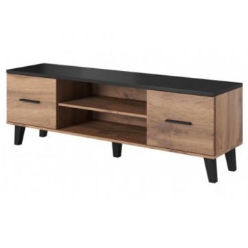 Cama MEBLE Comoda TV, Cama Meble Lotta, PAL, 40x53x160cm, Maro-Negru Cama MEBLE Comoda TV, Cama Meble Lotta, PAL, 40x53x160cm, Maro-Negru