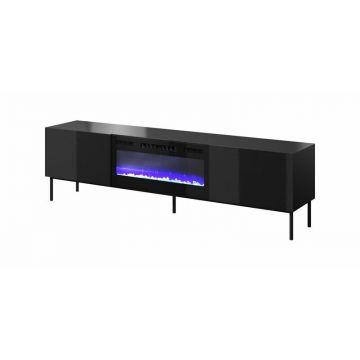 Cama MEBLE Comoda TV Cama Meble, Model Slide 200K, semineu electric, cadru negru, 200x40xH57, Negru