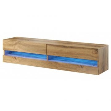 Cama MEBLE Comoda TV, Cama Meble, Pal, 30x40x180cm, Iluminare LED, Maro