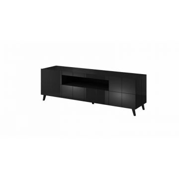 Cama MEBLE Comoda TV Cama Meble Reja, MDF-PAL , Negru