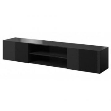 Cama MEBLE Comoda TV, Cama Meble Slide, PAL-MDF, 37x40x200cm, Negru