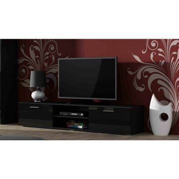 Cama MEBLE Comoda Tv Cama Meble Soho 180, Negru Cama MEBLE Comoda Tv Cama Meble Soho 180, Negru