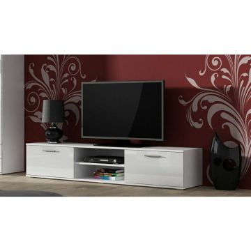 Cama MEBLE Comoda TV, Cama Meble Soho, PAL-MDF, 37x43x180 cm, Alb Cama MEBLE Comoda TV, Cama Meble Soho, PAL-MDF, 37x43x180 cm, Alb