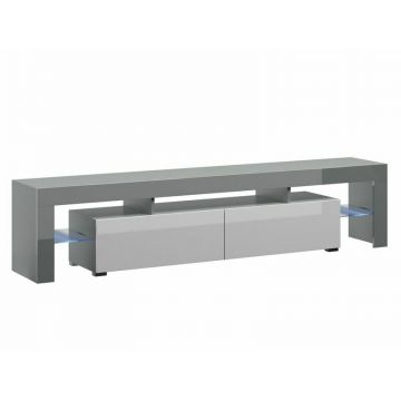 Cama MEBLE Comoda TV Cama Meble Toro 200, Gri-Alb lucios Cama MEBLE Comoda TV Cama Meble Toro 200, Gri-Alb lucios
