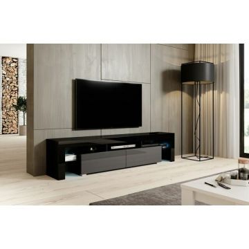 Cama MEBLE Comoda TV Cama Meble Toro 200, PAL-MDF, Negru-Gri Cama MEBLE Comoda TV Cama Meble Toro 200, PAL-MDF, Negru-Gri