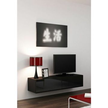 Cama MEBLE Comoda TV Cama Meble Vigo 140, 30/140/40 cm, Negru Cama MEBLE Comoda TV Cama Meble Vigo 140, 30/140/40 cm, Negru