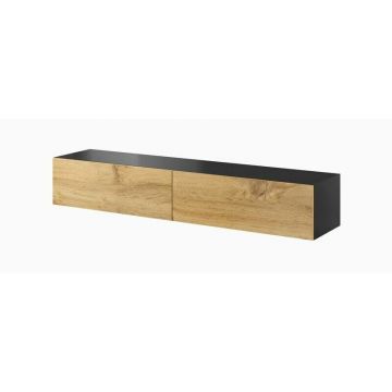 Cama MEBLE Comoda TV Cama Meble Vigo 180, 30/180/40 cm, Negru-Stejar Cama MEBLE Comoda TV Cama Meble Vigo 180, 30/180/40 cm, Negru-Stejar