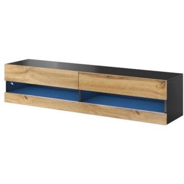 Cama MEBLE Comoda TV, Cama Meble Vigo New, PAL, 30x40x180cm, Maro-Negru