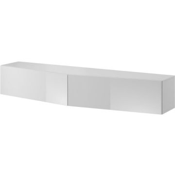 Cama MEBLE Comoda TV, Cama Meble VIGO SLANT, 180 cm, Alb - Alb lucios